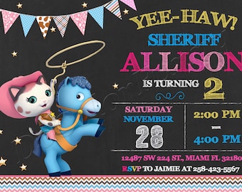 Sheriff Callie Invitation Sheriff Invitation Sheriff Callie Birthday Party Invitation Sheriff Callie Party Sheriff Callie Digital Card