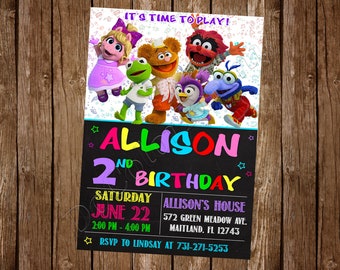 Muppet Babies uitnodiging Muppet Babies verjaardagsfeestje uitnodiging Muppet Babies partij Muppet Babies uitnodigen Muppet Babies digitaal bestand