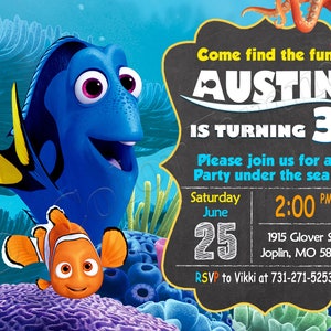 Finding Dory Invitation Finding Nemo Invitation Finding Dory Birthday Party Invitation Finding Nemo Birthday Finding Dory Party Nemo Party