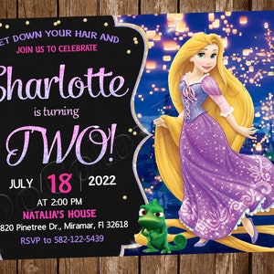 Rapunzel Invitation Tangled Invitation Princess Rapunzel Invitation Rapunzel Birthday Party Invitation Rapunzel Party Tangled Party