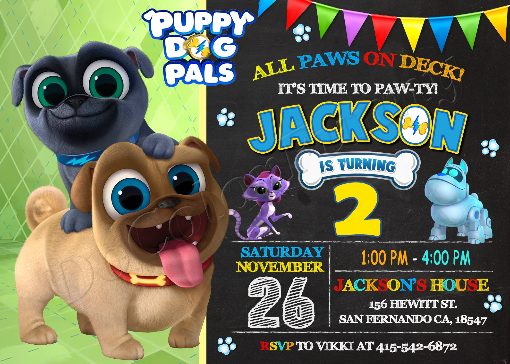 Puppy Dog Pals Invitation Puppy Dog Pals Birthday Party Invitation ...