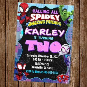 Spidey und seine erstaunliche Freunde Einladung Spidey Einladung Spidey Geburtstag Spidey Party Spidey einladen Spidey Digitale Spidey druckbare
