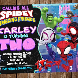 Spidey und seine erstaunliche Freunde Einladung Spidey Einladung Spidey Geburtstag Spidey Party Spidey einladen Spidey Digitale Spidey druckbare