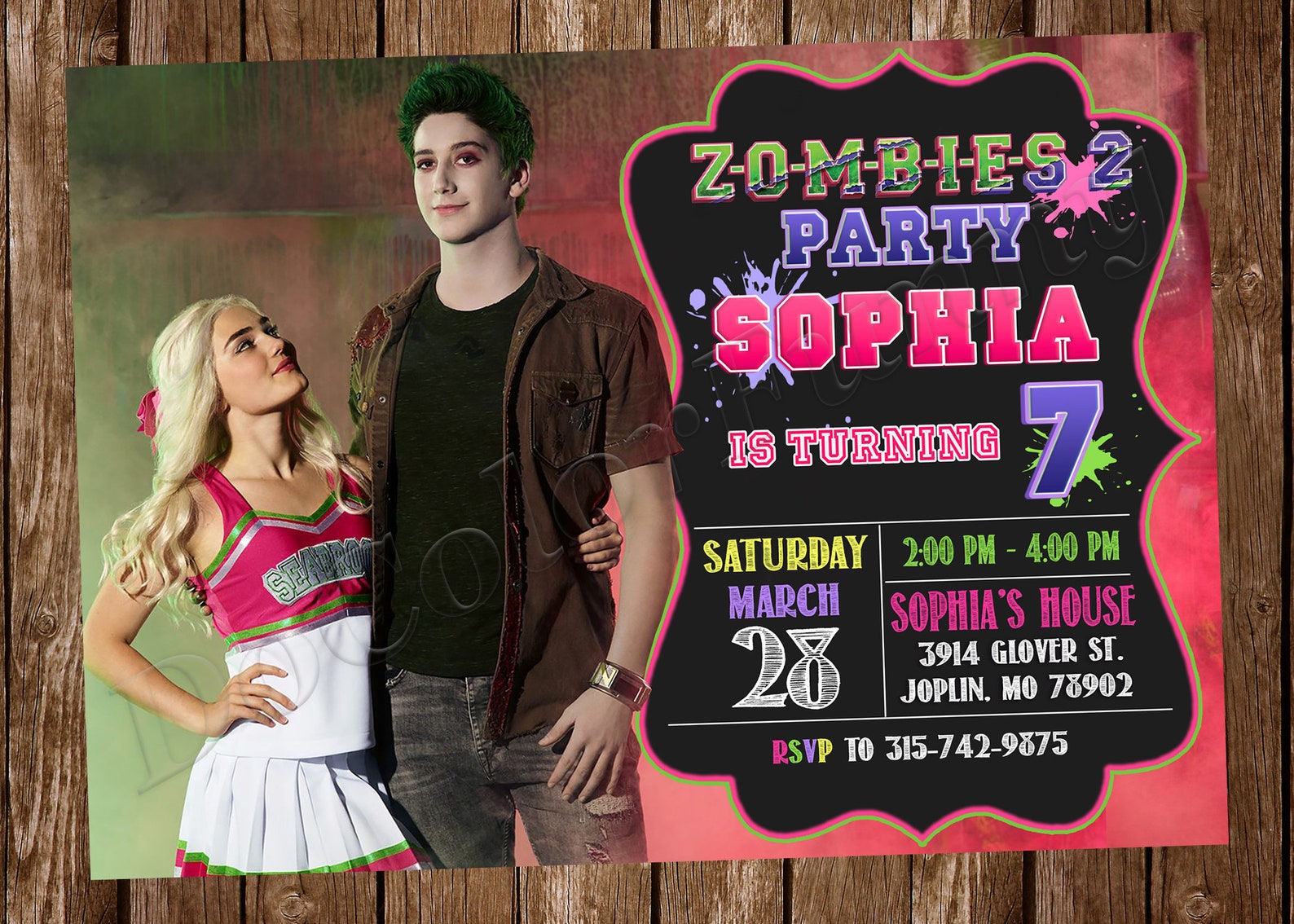 Zombies 2 Invitation Zombies Invitation Zombie Invitation Etsy