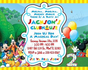 Mickey Mouse Clubhouse Invitation Mickey Mouse Invitation Mickey Mouse Clubhouse Birthday Invitation Mickey Mouse Birthday