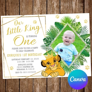 Lion King Invitation Birthday Party Lion King Birthday Invitation Lion King Editable Invitation Lion King Digital Printable Card
