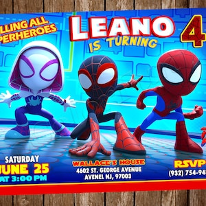 Spidey und seine erstaunliche Freunde Einladung Spidey Einladung Spidey Geburtstag Spidey Party Spidey einladen Spidey Digitale Spidey druckbare