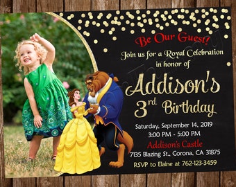 Beauty and the Beast Invitation Belle Invitation Beauty and the Beast Birthday Party Beauty and the Beast Party Beauty and the Beast Invite