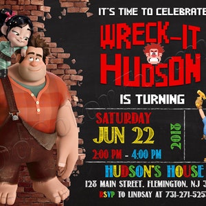 Wreck it Ralph Einladung Wreck it Ralph Geburtstagseinladung Wreck it Ralph Party Wreck it Ralph Digital Printable File