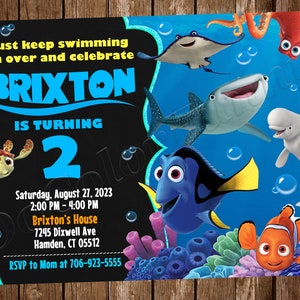 Finding Dory Invitation Finding Nemo Invitation Finding Dory Birthday Party Invitation Finding Nemo Birthday Finding Dory Party Nemo Party