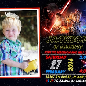 Star Wars Einladung Star Wars Geburtstagsfeier-Einladung Star Wars Party Star Wars Invite Jedi-Einladung Star Wars Digital