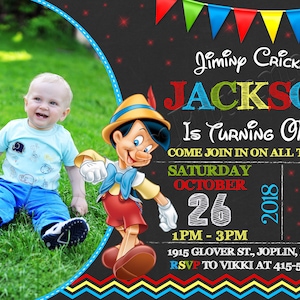 Invitation Pinocchio Anniversaire Pinocchio Pinocchio Party Invitation Pinocchio Pinocchio Imprimable Jiminy Invitation Pinocchio numérique