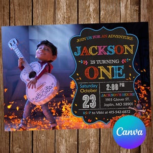 Coco Invitation Birthday Party Coco Birthday Invitation Fiesta Invitation Coco Editable Invitation Coco Digital Printable Card