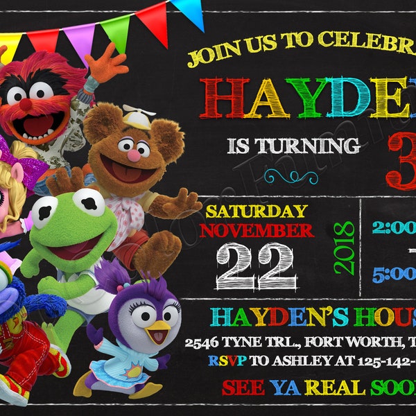 Muppet Babies Invitation Muppet Babies Birthday Party Invitation Muppet Babies Party Muppet Babies Invite Muppet Babies Digital File