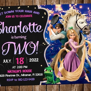 Rapunzel Invitation Tangled Invitation Princess Rapunzel Invitation Rapunzel Birthday Party Invitation Rapunzel Party Tangled Party