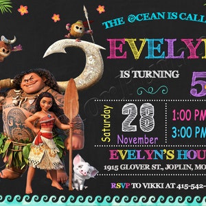Moana Einladung Moana Geburtstag Einladung Moana Party Moana einladen Moana Karte Moana Digitale Karte Moana lädt ein