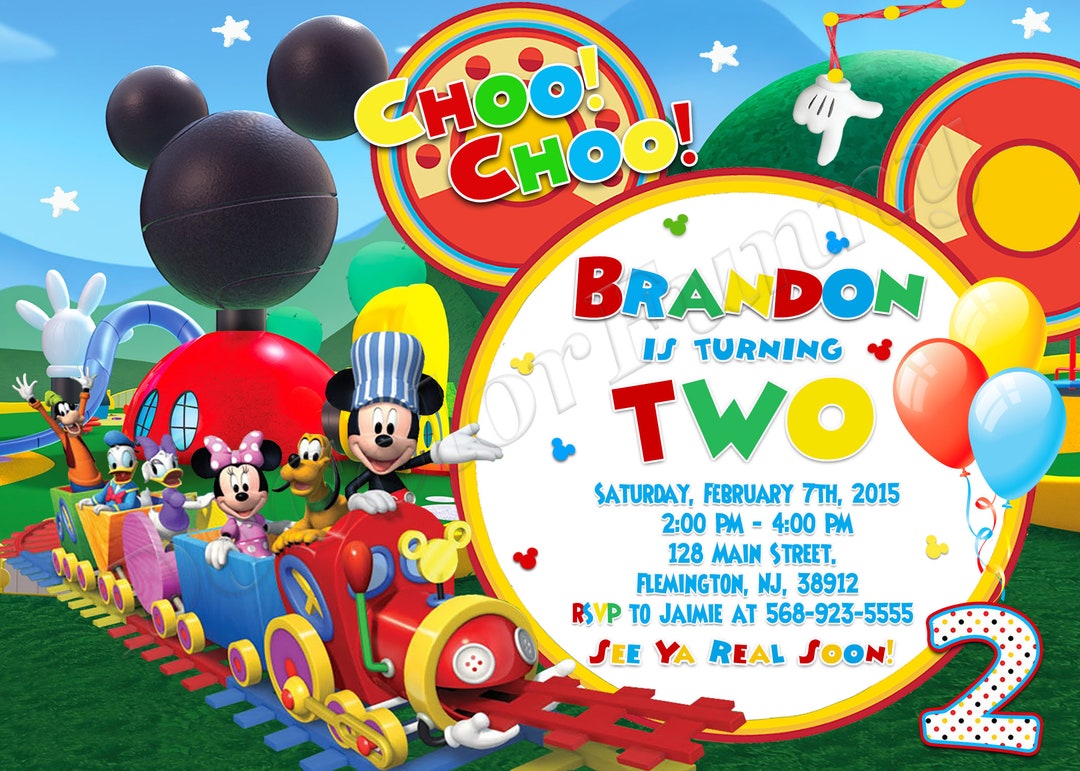 Mickey Mouse Choo Choo Express Invitación Mickey Mouse Clubhouse Invitación  Mickey Mouse Invitación Mickey Mouse Fiesta de Cumpleaños Invitación - ..., image size:1080x771