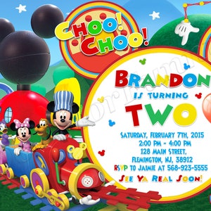Mickey Mouse Choo Choo Express Invitation Mickey Mouse Clubhouse Invitation Mickey Mouse Invitation Mickey Mouse Birthday Party Invitation