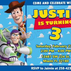 Toy Story Einladung Toy Story Geburtstagseinladung Toy Story Party Toy Story lädt Toy Story Digital Toy Story druckbare Karte