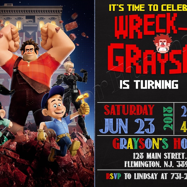 Wreck It Ralph Invitation - Etsy