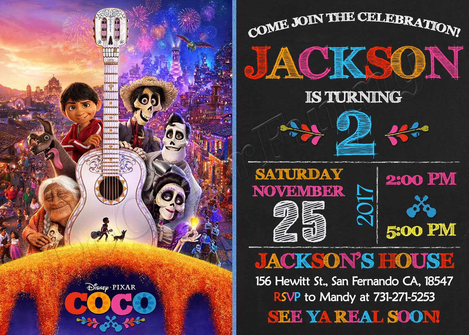 Coco Invitation Coco Birthday Invitation Fiesta Invitation - Etsy