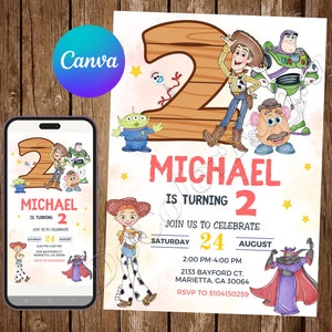 Toy Story Invitation Buzz Lightyear Invitation Toy Story Birthday Invitation Toy Story Party Toy Story Watercolor Editable Invitation