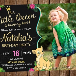 Invitation du roi lion Invitation de fête d'anniversaire du roi lion Fête du roi lion Invitation du roi lion Carte du roi lion Carte numérique du roi lion