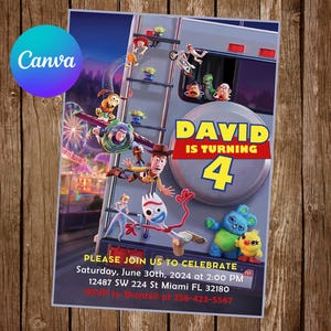 Toy Story Invitation Buzz Lightyear Invitation Toy Story Birthday Invitation Toy Story Party Toy Story Editable Invitation