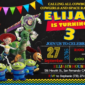 Toy Story Geburtstagseinladung Toy Story Party Toy Story Digital Toy Story Card