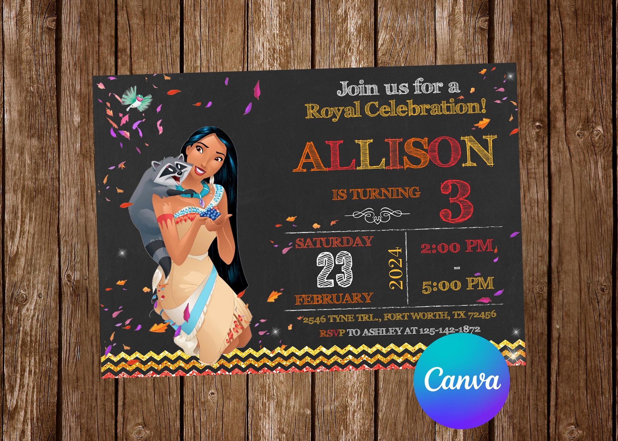 Pocahontas Invite - Etsy Singapore