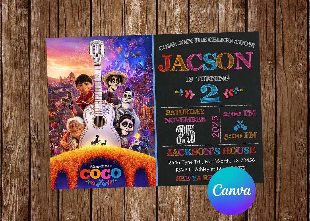 Coco Invitation Birthday Party Coco Birthday Invitation Fiesta ...