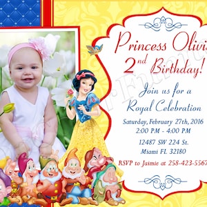 Schneewittchen-Einladung Prinzessin Schneewittchen Geburtstag Schneewittchen-Party-Einladung Schneewittchen lädt Schneewittchen zum Ausdrucken ein