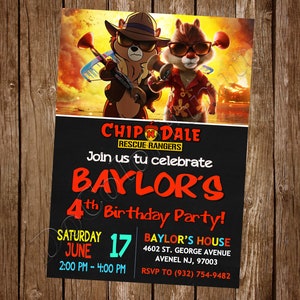 Invitation Chip N Dale Invitation Chip and Dale Anniversaire Chip N Dale Anniversaire Chip N Dale Anniversaire Chip N Dale Party Invitation Chip N Dale