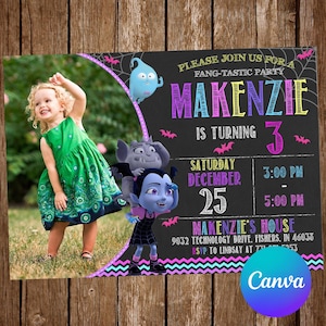 Vampirina Invitation Birthday Party Vampirina Birthday Invitation Vampirina Invite Vampirina Editable Invitation Vampirina Digital Card