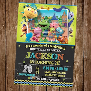 Invitation Henry Hugglemonster Henry Hugglemonster Birthday Party Invitation Henry Hugglemonster Party Carte numérique Henry Hugglemonster