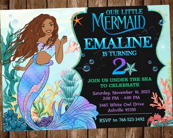 Little Mermaid Invitation Ariel Invitation Little Mermaid Birthday Party Invitation Ariel Birthday Party Invitation Little Mermaid Party