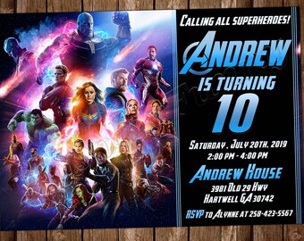 Avengers Endgame Invitation Avengers Invitation Avengers Endgame Birthday Party Invitation Avengers Birthday Party Invitation