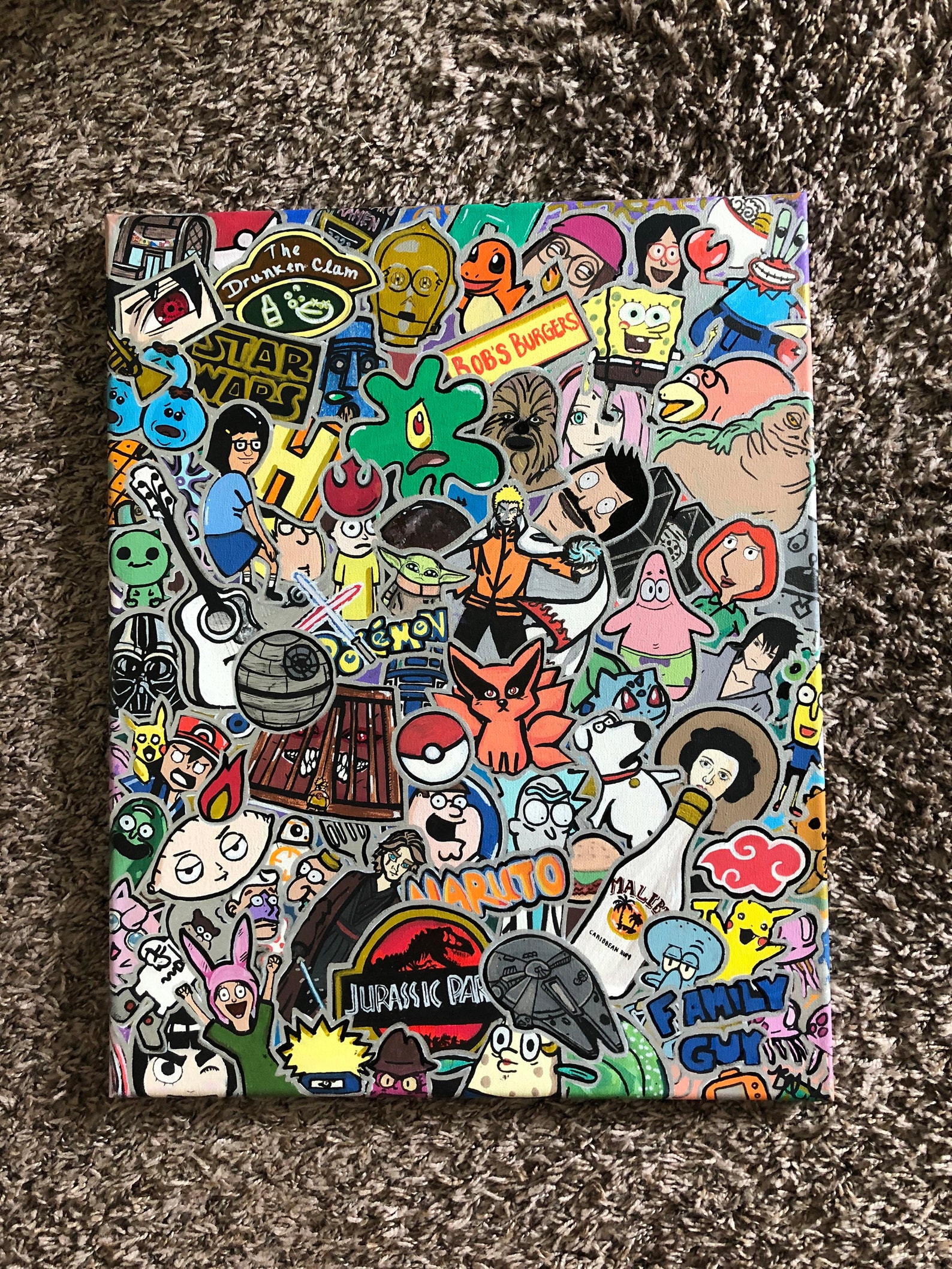 Personal HANDPAINTED Cartoon Collage made to order custom | Etsy
