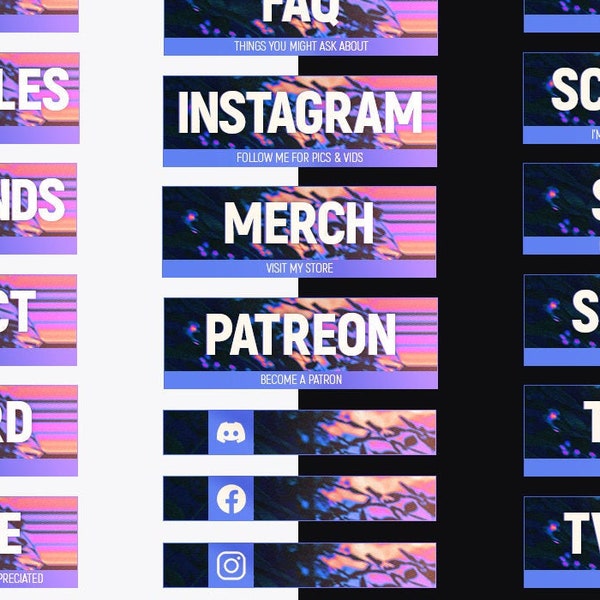 Mesmerize | 26 Twitch Panels | Violet & Orange