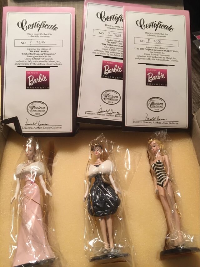 NIB Ashton Drake Barbie Ornaments 93621 Parisienne Enchanted Evening W coa Etsy