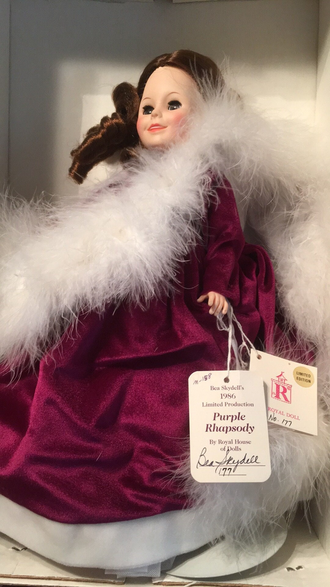 NIB Royal House of Dolls Bea Skydell Purple Rhapsody Doll 177 Signed