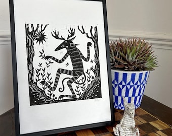 The Park Snark - Original A4 linocut art print