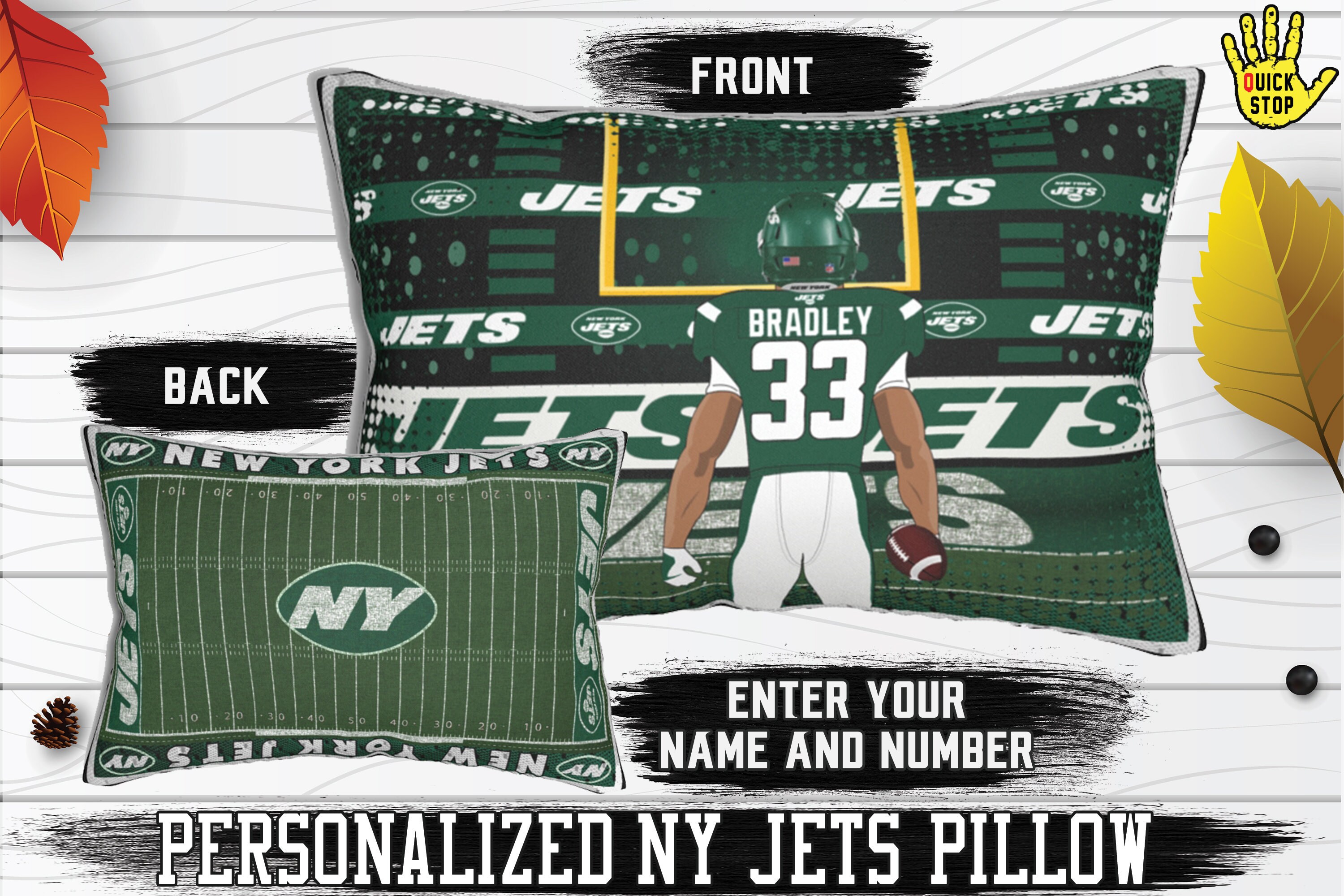 Personalized New York Jets Jersey Pillow NFL Custom American Etsy