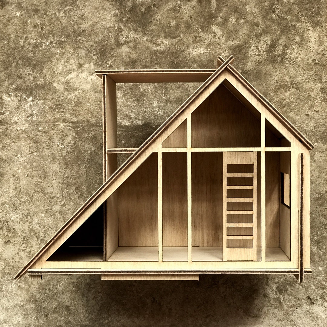 1:12 Miniature Cabin Type01, Wooden Dollhouse, Diy Kit - Etsy