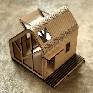 1:24 Miniature Little Forest Cabin, Wooden Dollhouse, Diy Kit