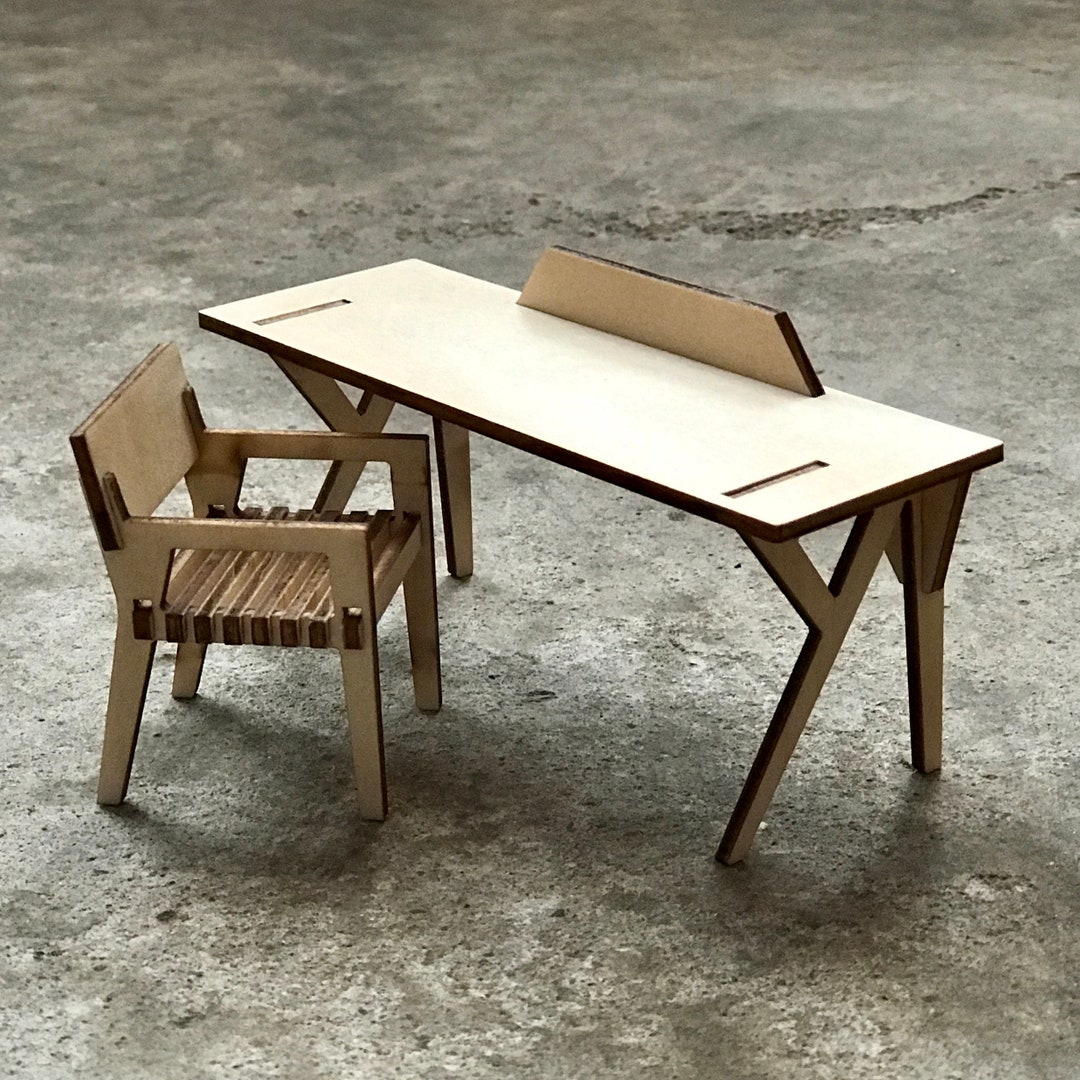 112 Miniature Desk & Chair, Dollhouse Furniture Etsy
