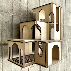 1:24 Miniatur Wolkenhaus, Holzpuppenhaus, Bausatz