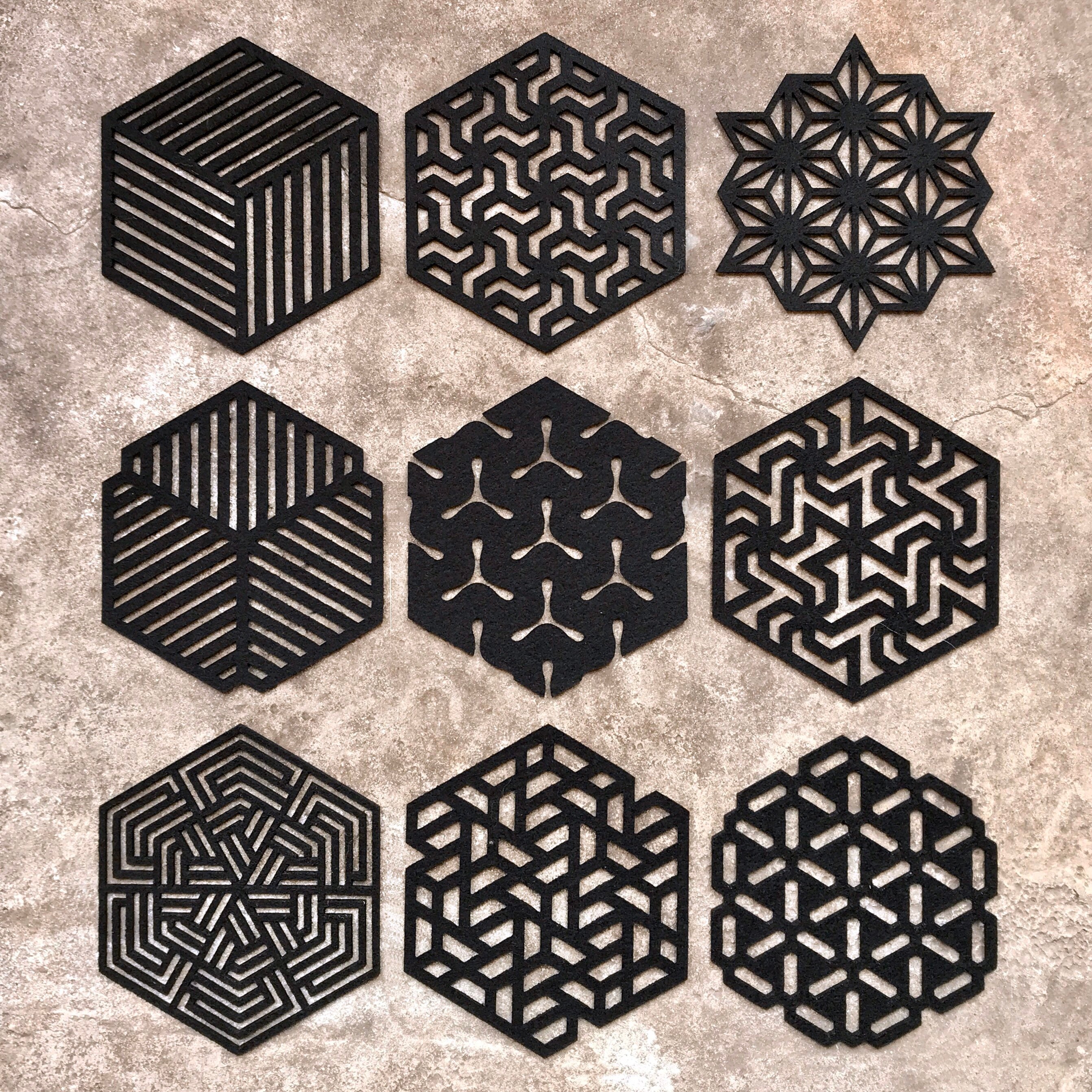 Geometric Pattern Coaster, Set of 9 Coasters - Etsy