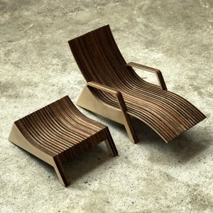 1:12 Miniature Lounger Set, Dollhouse Furniture
