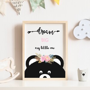 Dream big quote print, Dream big poster, Dream big nursery print, Nursery decor, Nursery wall art, Kids room poster, Kids room print
